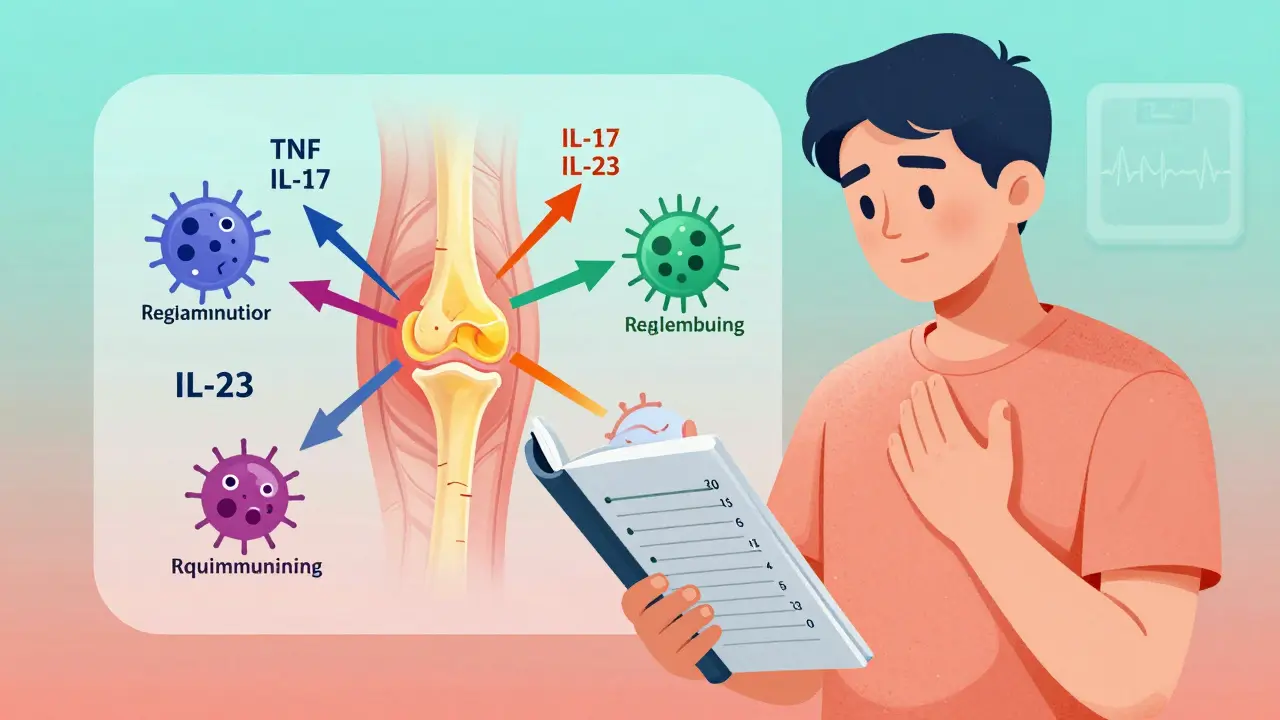 Patient tracking symptoms while biologic drugs neutralize immune attacks on skin and joints.