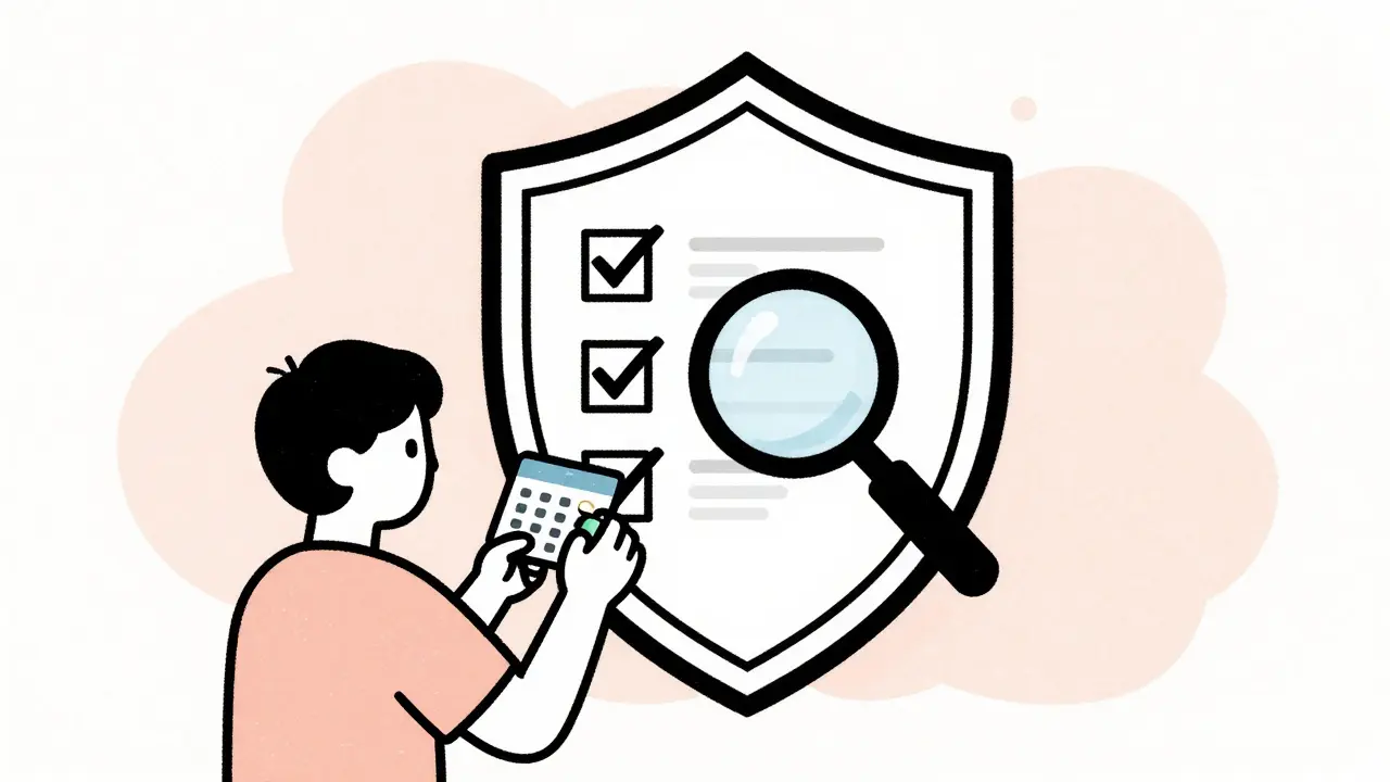 Illustration of a patient safely managing their medication with digital reminders.