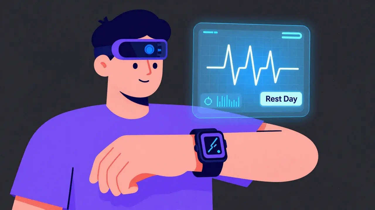 Person using a wearable device that predicts an autoimmune flare-up.